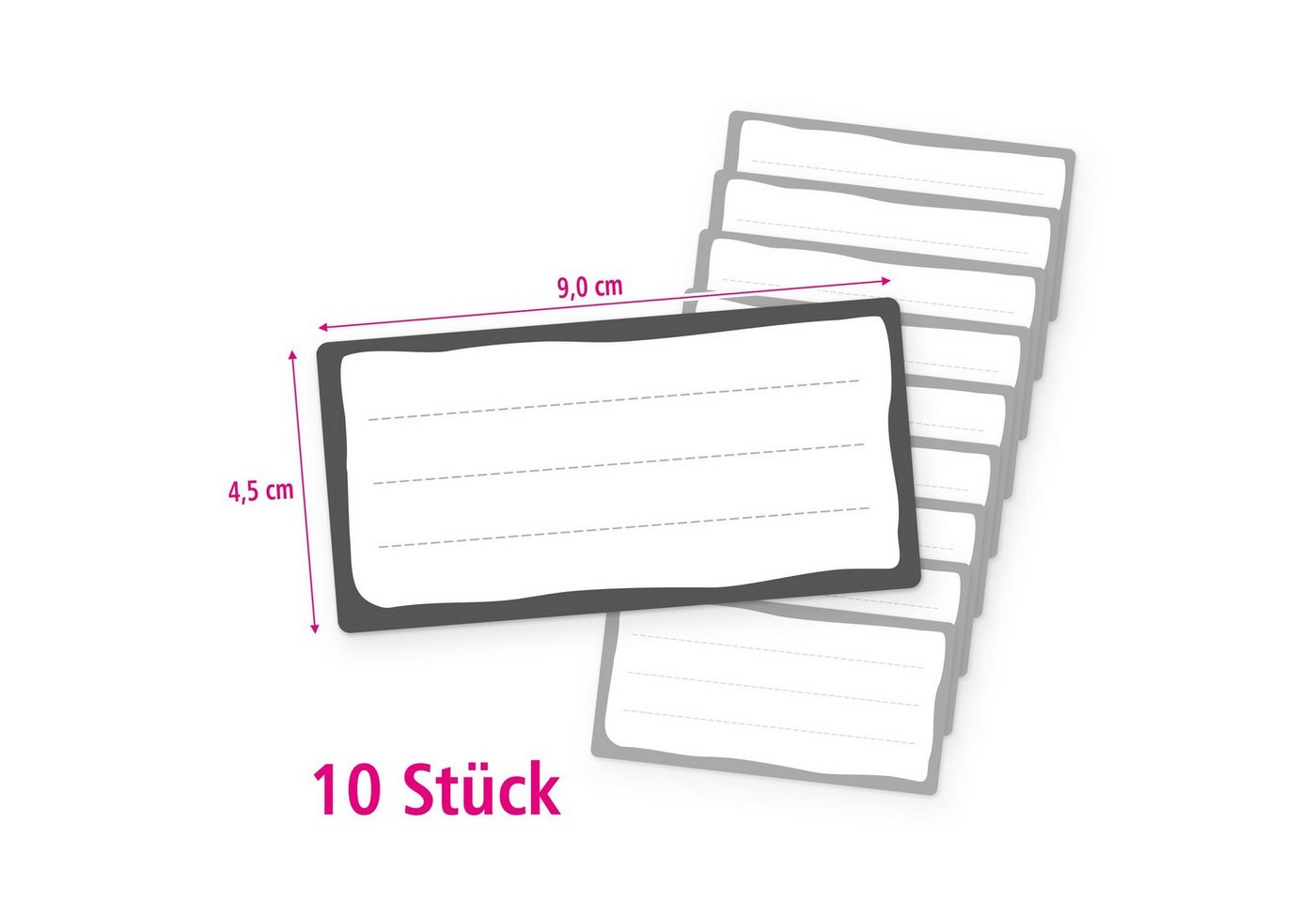 itenga Etiketten itenga 10x Buchetiketten Heftetiketten Schuletiketten grau weiß 9x4,5c Bild 2