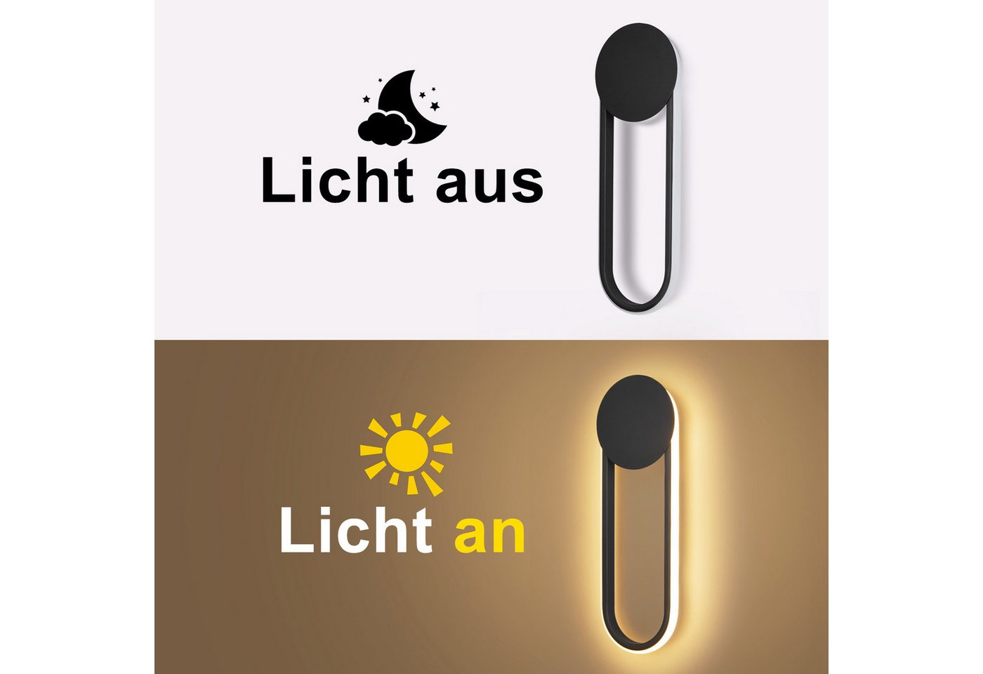 Nettlife LED Wandleuchte LED Wandleuchte Treppenhaus 12W 41cm 3000K, LED fest integriert, Warmweiß