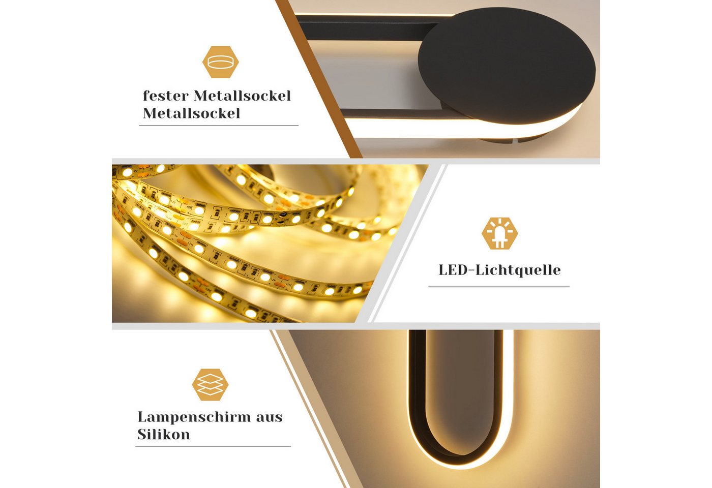Nettlife LED Wandleuchte LED Wandleuchte Treppenhaus 12W 41cm 3000K, LED fest integriert, Warmweiß Bild 5