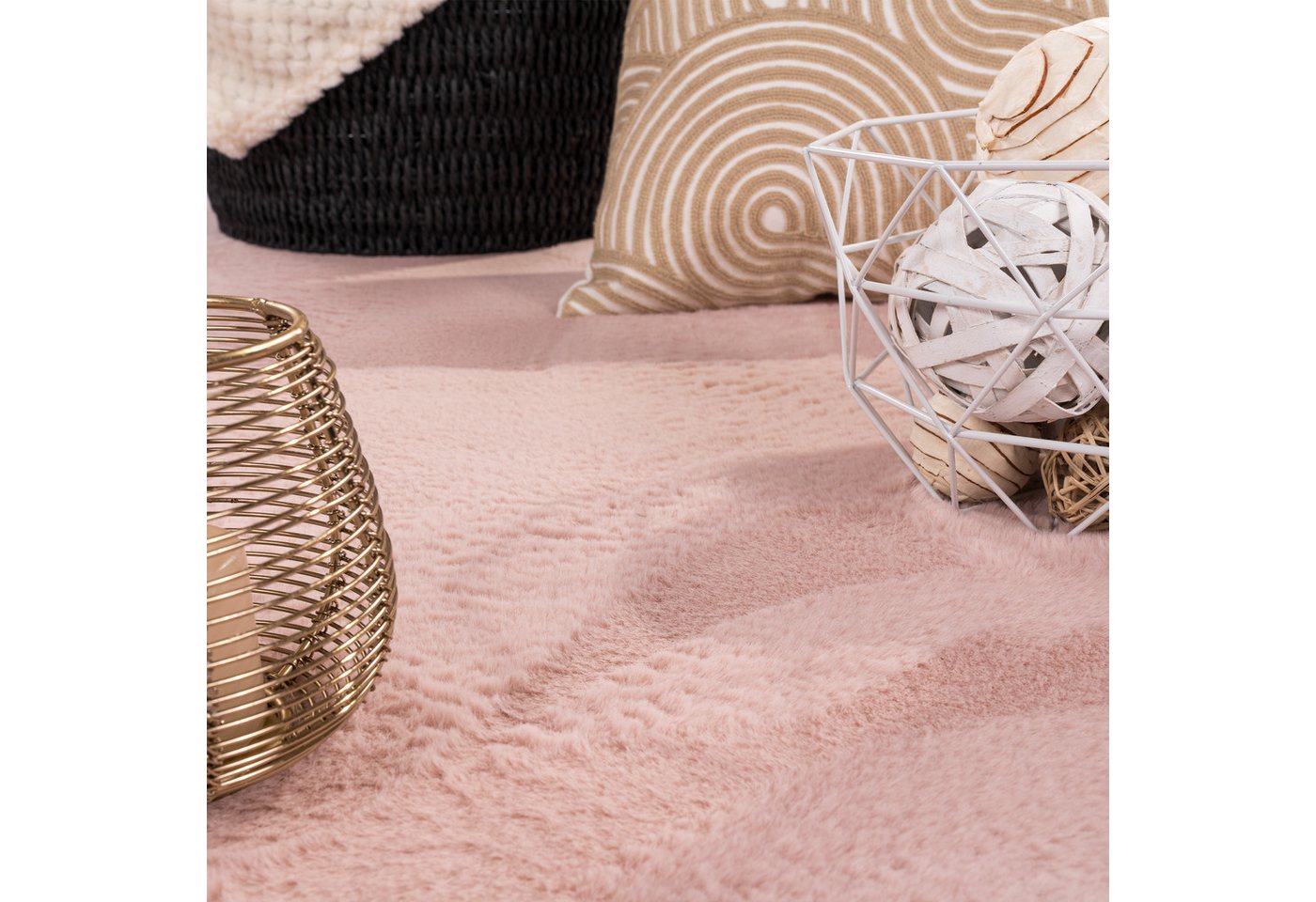 TeppichHome24 Teppich Teppich rosa weich pflegeleicht saugrobotergeeignet für Wohnbereiche, rund Bild 5