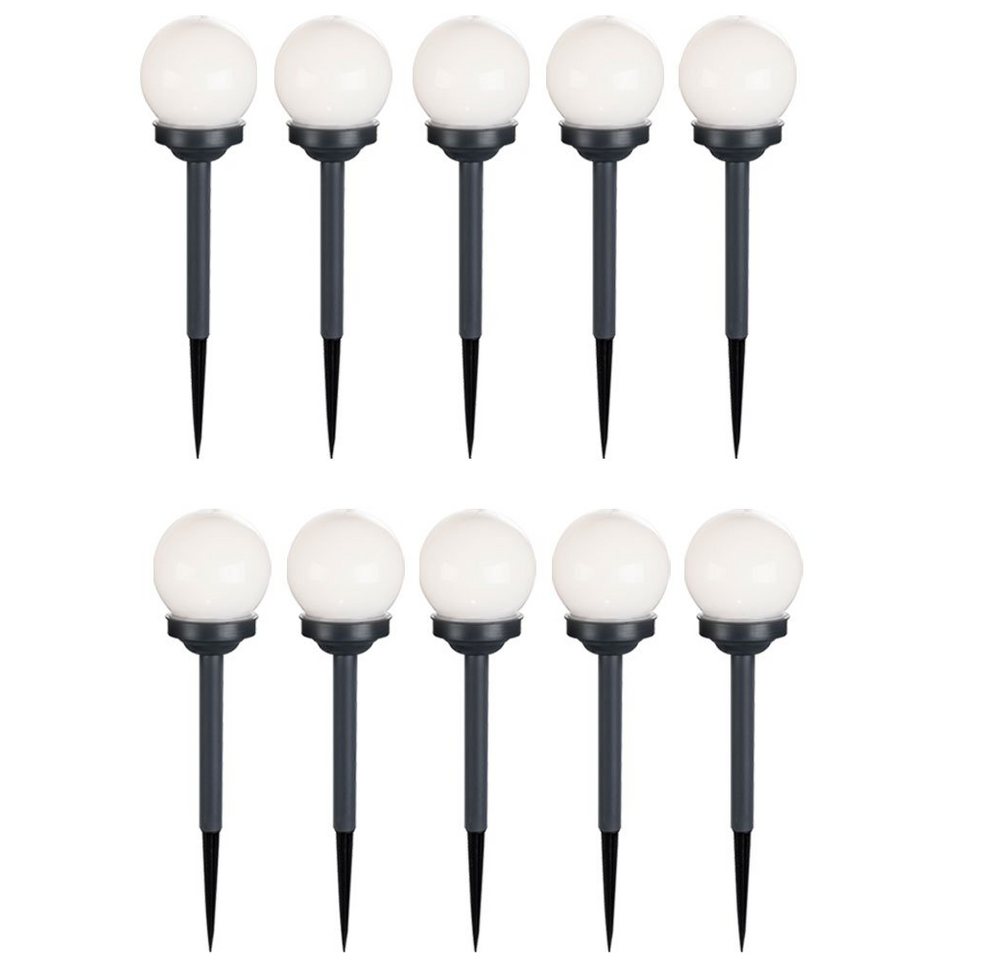 GLOBO LIGHTING LED Gartenleuchte, LED-Leuchtmittel fest verbaut, Warmweiß, 10er Set LED Außen Solar Lampen Kugel Design Erd Spieß Steck Bild 3