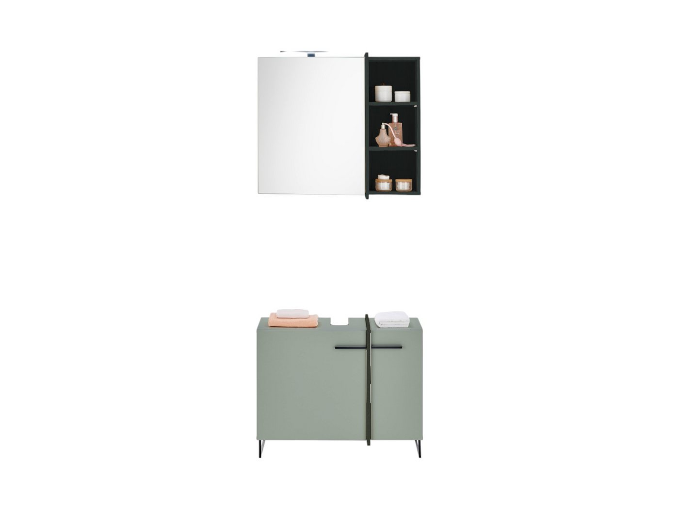 moebel-dich-auf Badmöbel-Set MESSINA, (Set 4, 2-St., Spiegelschrank, Wbu), Softclose-Funktion Bild 2