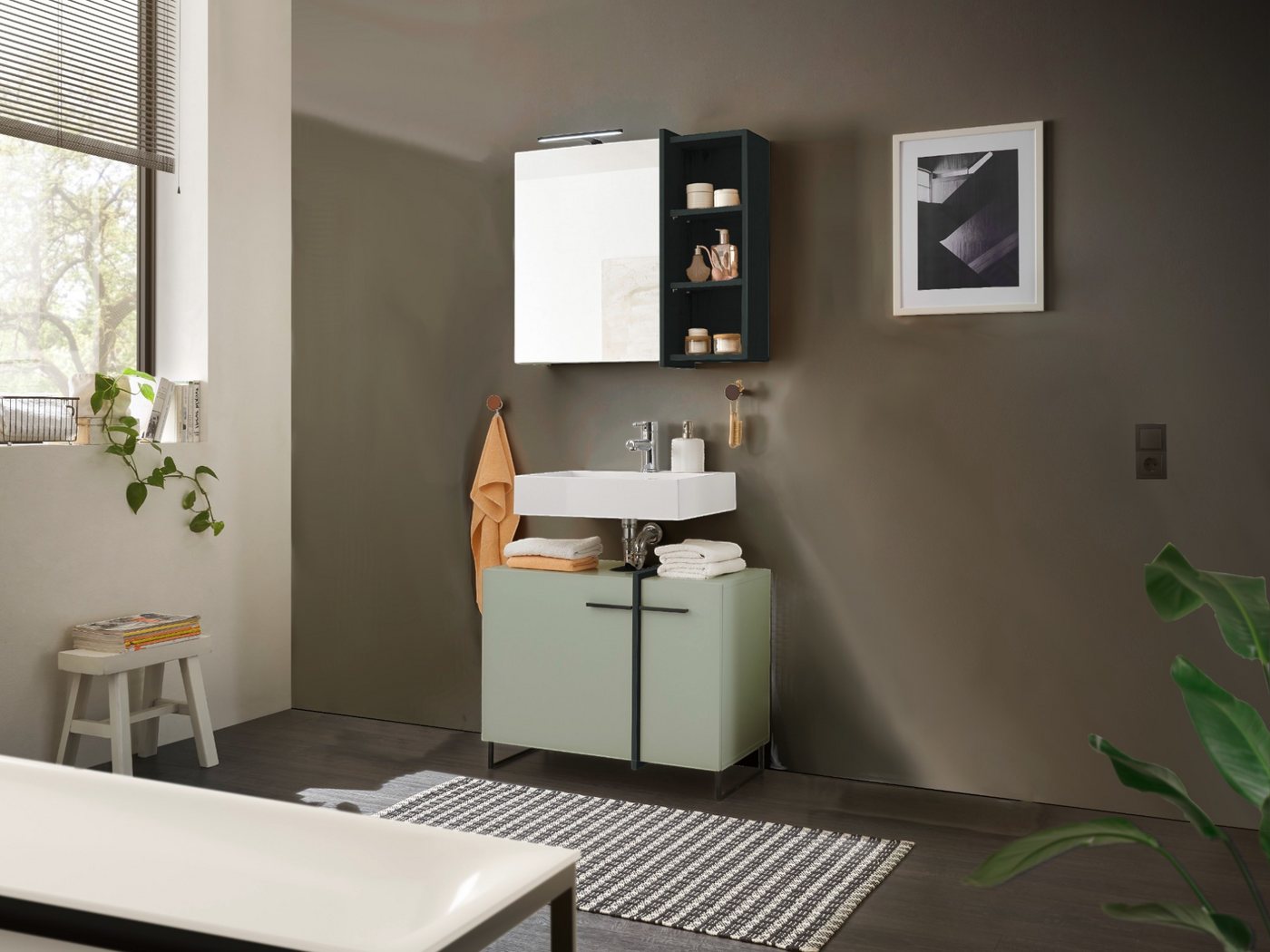 moebel-dich-auf Badmöbel-Set MESSINA, (Set 4, 2-St., Spiegelschrank, Wbu), Softclose-Funktion Bild 4
