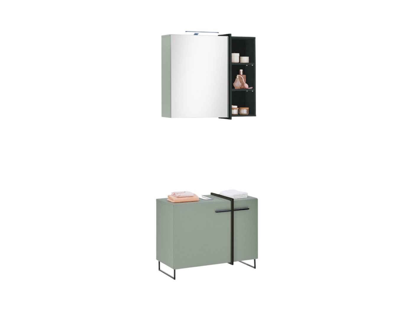 moebel-dich-auf Badmöbel-Set MESSINA, (Set 4, 2-St., Spiegelschrank, Wbu), Softclose-Funktion Bild 5