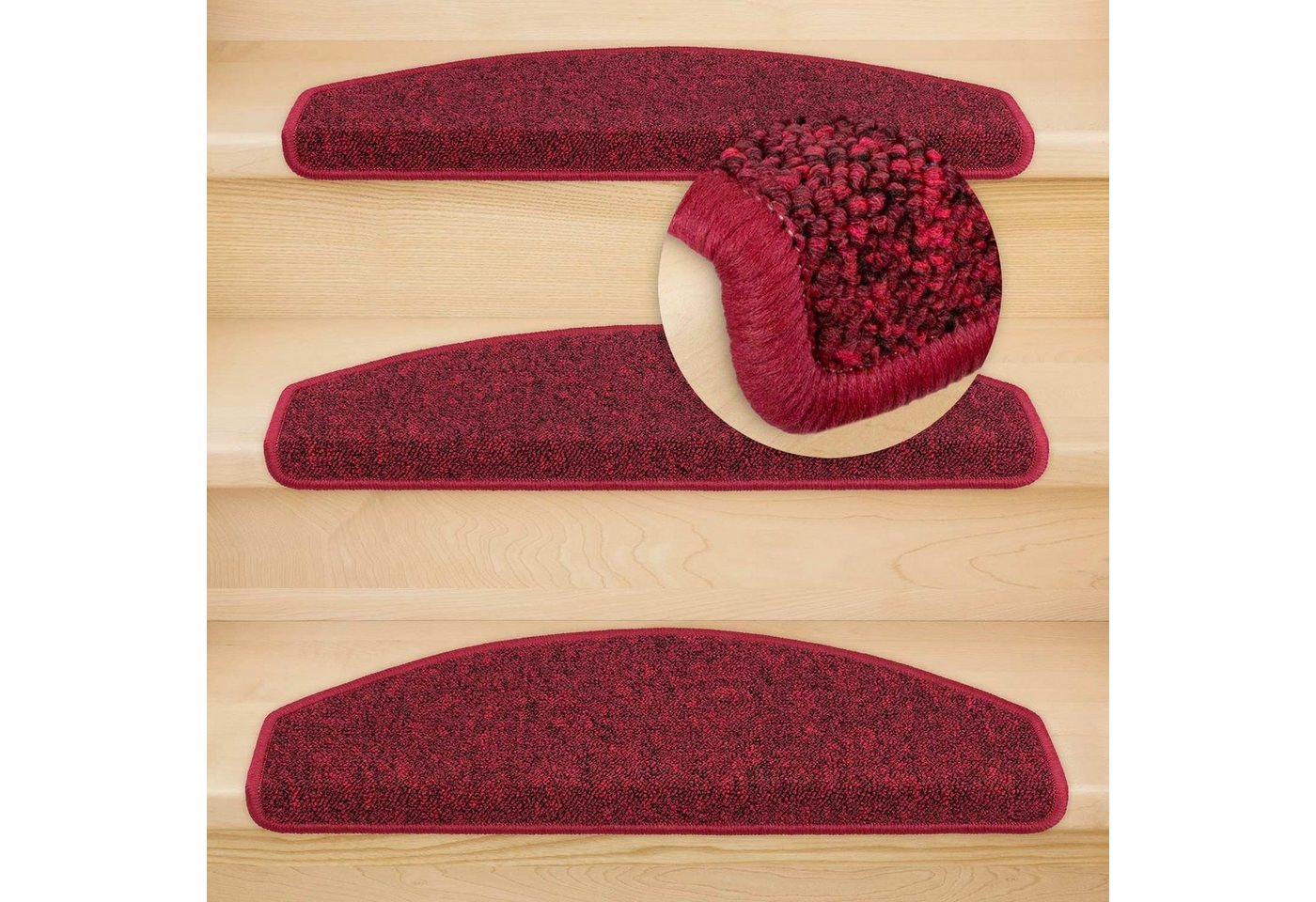 Metzker® Stufenmatte Stufenmatten Imago Halbrund in versch. Sparset's, halbrund, Höhe: 5 mm, 16 Stück im Set - Bordeaux