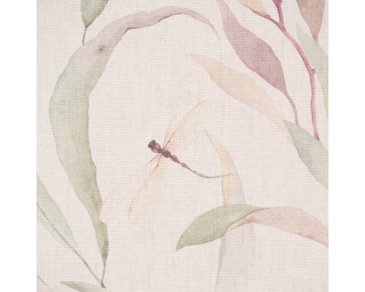 SCHÖNER LEBEN. Tischläufer Digitaldruck Blätter weiß pastell 40x160, handmade Bild 2