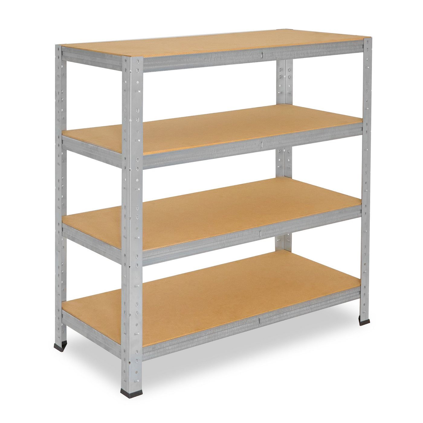 shelfplaza Schwerlastregal HOME, 115x120x50cm verzinkt, 4 Böden, Kellerregal, Garagenregal, Steckregal Bild 4