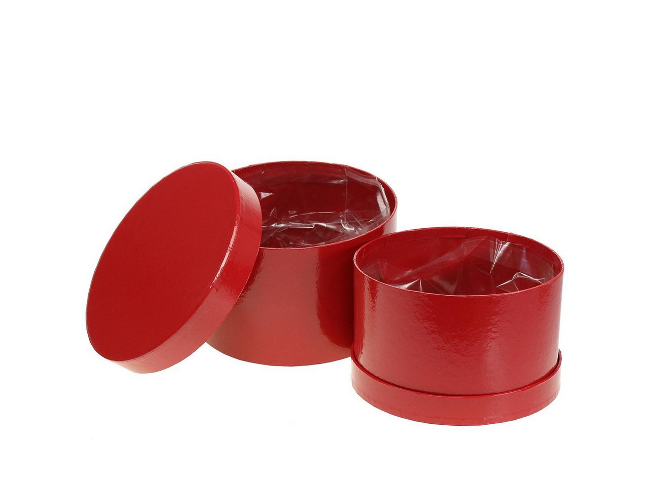 Flor & Decor Import GmbH Packpapier Blumenbox Rot Glänzend Ø18/20cm, 2er Set - Romantische Bild 2