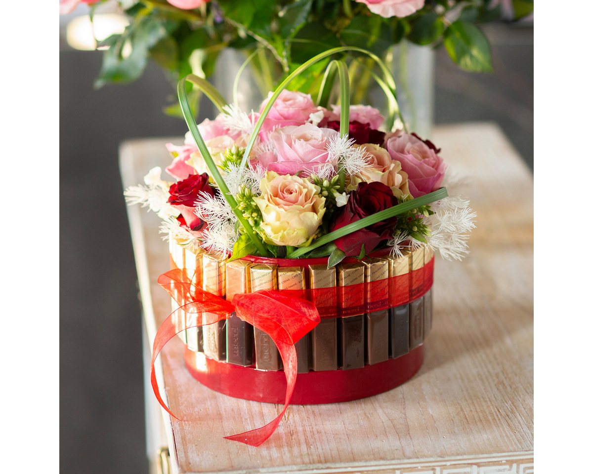 Flor & Decor Import GmbH Packpapier Blumenbox Rot Glänzend Ø18/20cm, 2er Set - Romantische Bild 3