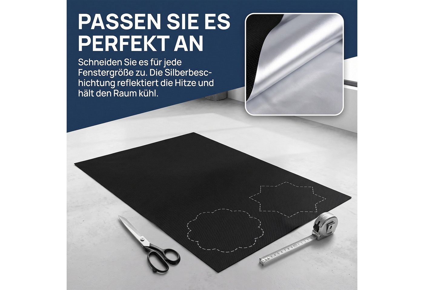 Verdunklungsrollo Fenster Verdunkelung Magnetisch 100X145CM, AKKEE, Magnetisch, Verdunklungsstoff Verdunkelungsrollo Magnetverschluss ohne Bohren Bild 5