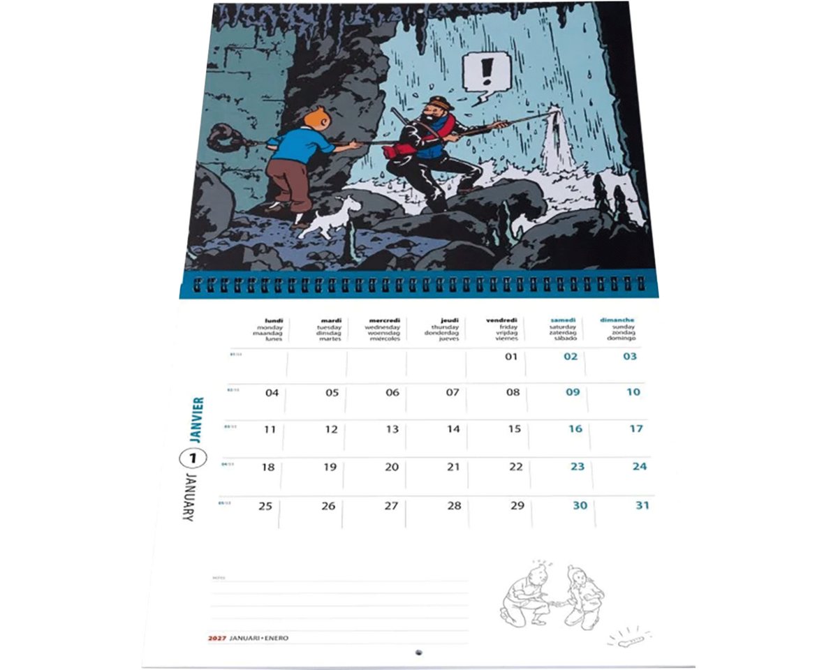 Wandkalender Tim und Struppi Kalender 2027. Bild 2