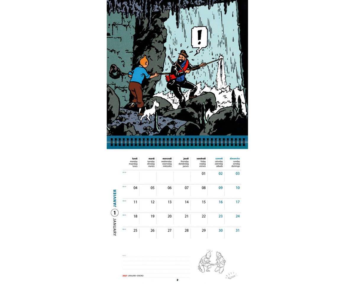 Wandkalender Tim und Struppi Kalender 2027. Bild 5
