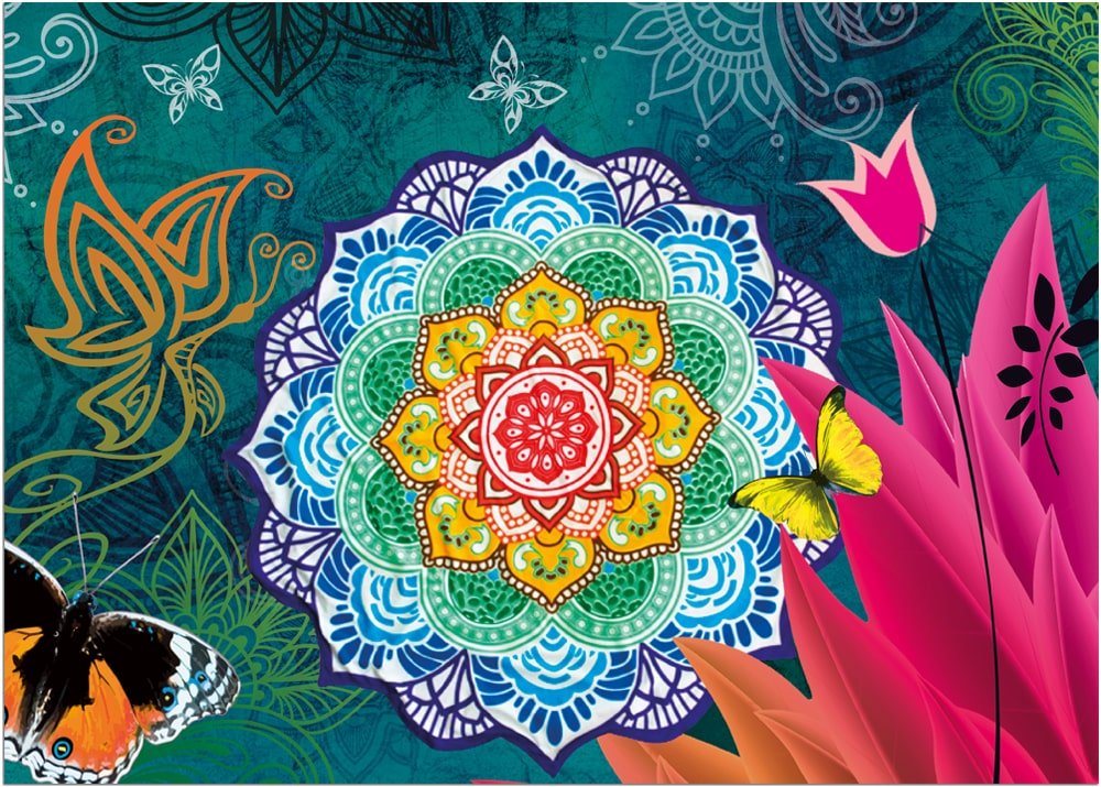 matches21 HOME & HOBBY Fußmatte Türmatte Boho Vintage Mandala in 50x70 cm als Fussabtreter, rechteckig, Höhe: 5 mm, Rutschfester Türvorleger für innen als waschbare Schmutzfangmatte Bild 2