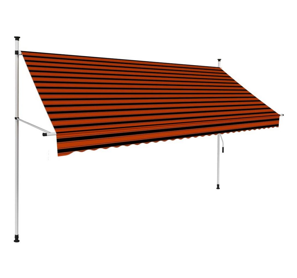 furnicato Markise Einziehbare Handbetrieben 300 cm Orange und Braun (1-St) Bild 2