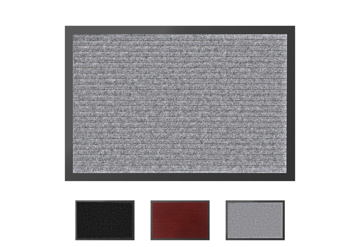 SunJas Fußmatte rutschfeste Fußmatte für Innen und Außen,3 Größen & 3 Farben, Rechteckig, Höhe: 6 mm, Fußmatte Eingang, rutschfeste Fußmatte, Innen Außentürmatte Bild 3