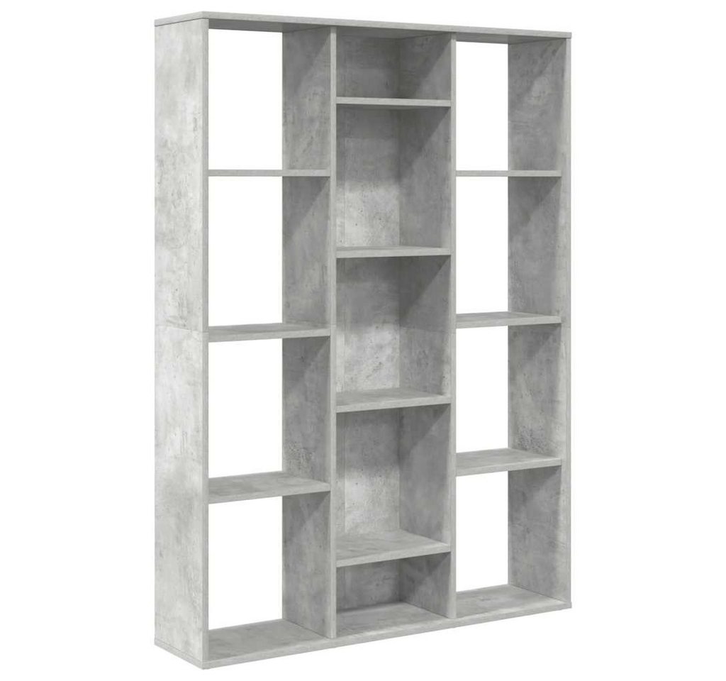 furnicato Raumteiler mit 13 Fächern 100 x 24 x 140 cm Betongrau, 1-tlg., Stabiles Bücherregal mit viel Stauraum für DVDs und Dekorationen Bild 2