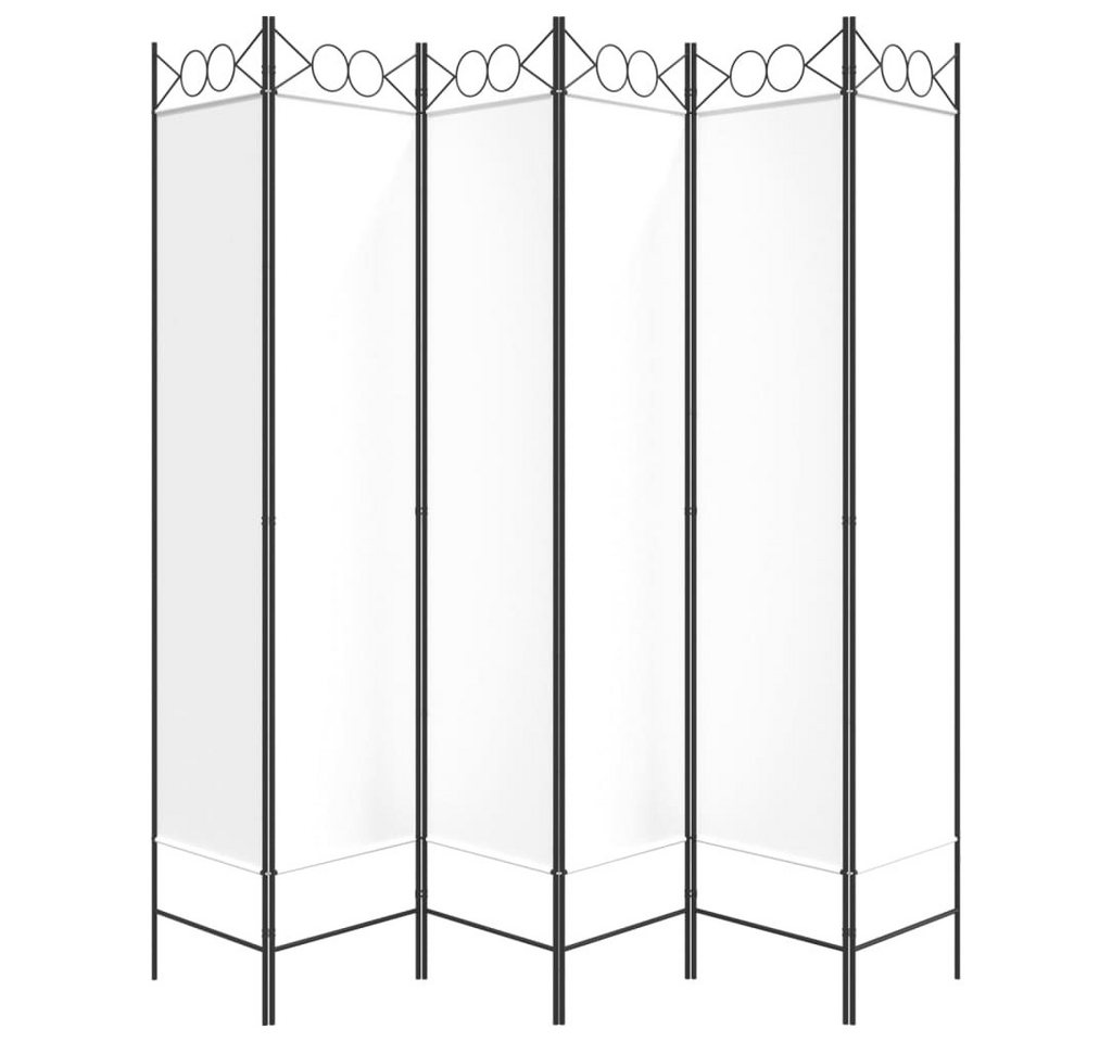 furnicato Raumteiler Paravent 240x200 cm Weiß aus Stoff mit 6 Paneelen, 1-tlg., Atmungsaktive Sichtschutzwand, lichtdurchlässig für das Schlafzimmer Bild 3