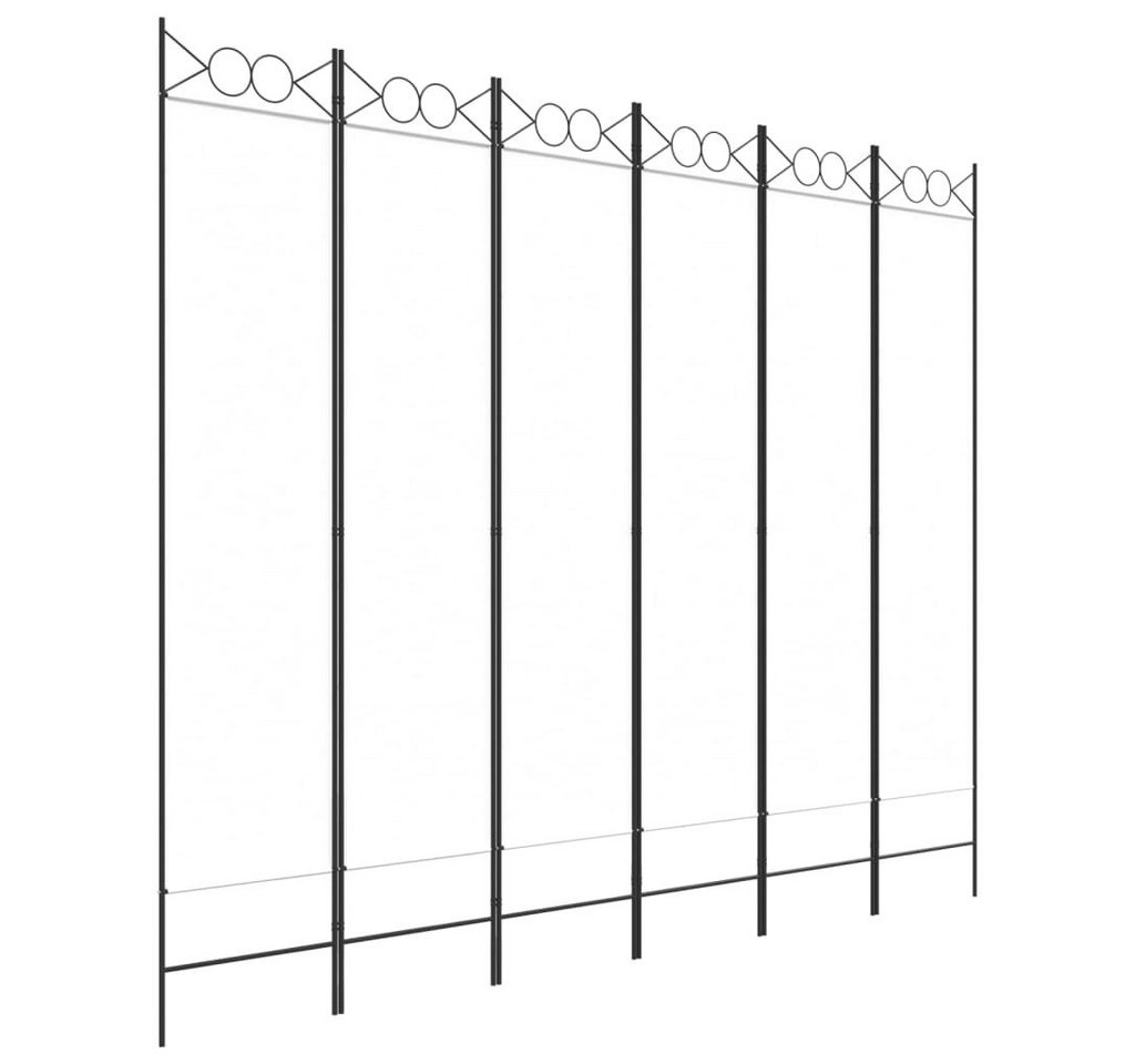 furnicato Raumteiler Paravent 240x200 cm Weiß aus Stoff mit 6 Paneelen, 1-tlg., Atmungsaktive Sichtschutzwand, lichtdurchlässig für das Schlafzimmer Bild 4