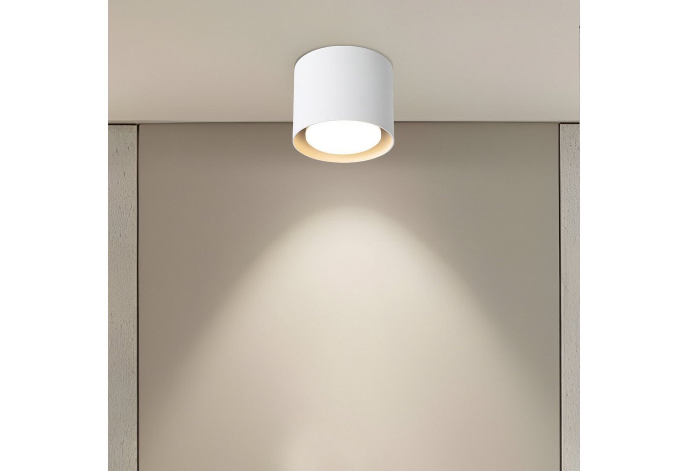 Nettlife LED Deckenspot Aufbaustrahler Rund Schwarz 5W kleine schwenkbar Aluminium GX53, 30° drehbar, LED fest integriert, Warmweiß, GX53 Leuchtmittel für Küche Wohnzimmer Esszimmer Büro Flur Bild 3