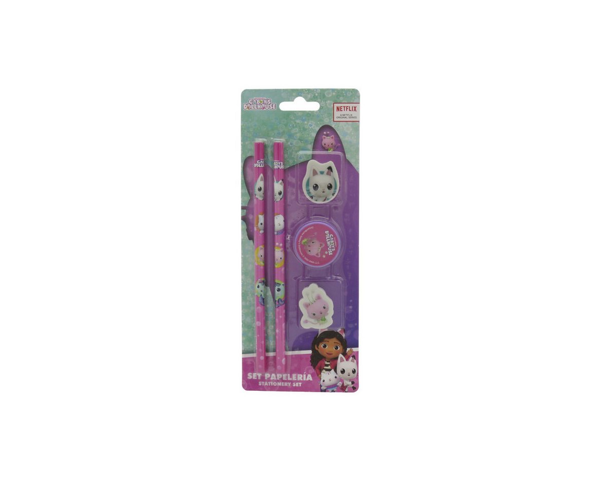 Dreamworks Gabby’s Dollhouse Bleistift Schreibwaren Set 5 teilig 2 Bleistifte 2 Radiergummis Anpitzer, (5-tlg) Bild 2
