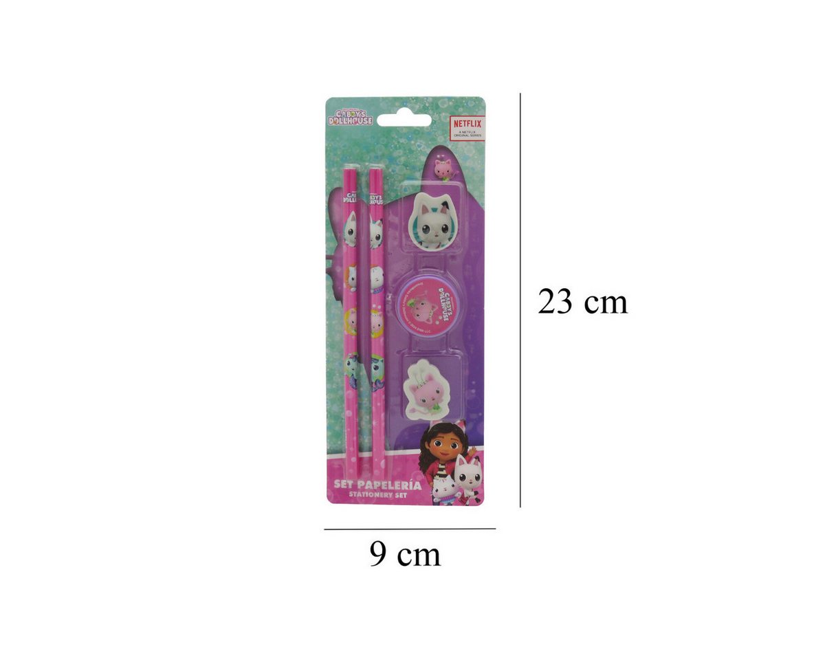 Dreamworks Gabby’s Dollhouse Bleistift Schreibwaren Set 5 teilig 2 Bleistifte 2 Radiergummis Anpitzer, (5-tlg) Bild 5