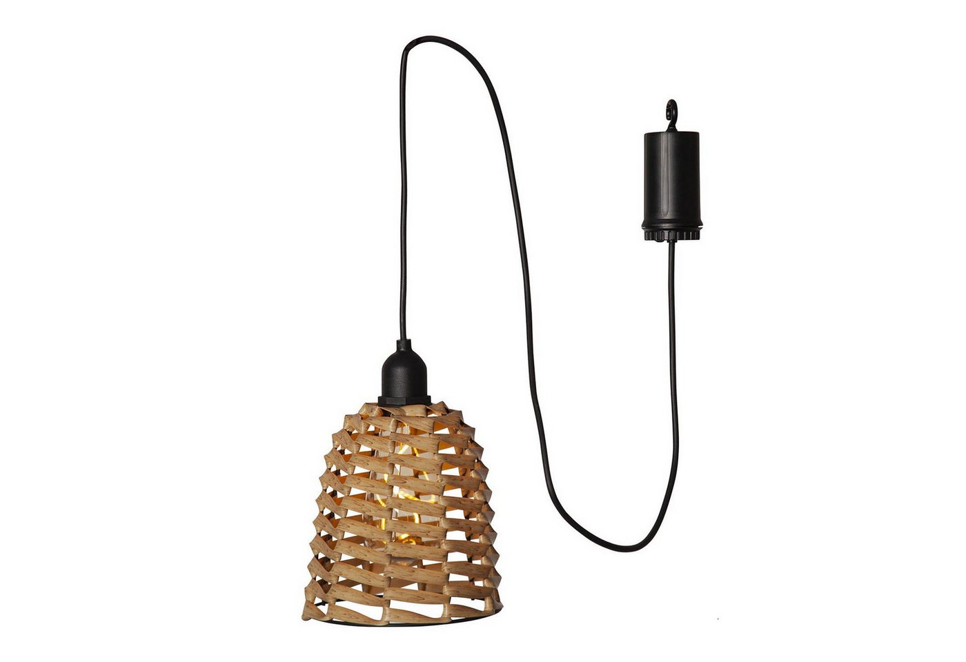 MARELIDA Hängeleuchte LED Lampenschirm in Rattan-Optik outdoor für Terrasse Balkon 15cm, LED Classic, warmweiß (2100K bis 3000K) Bild 2