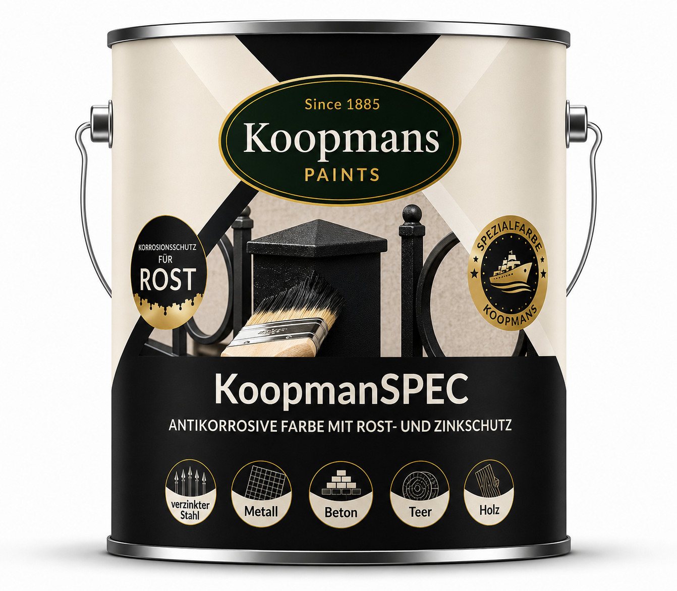 Koopman Metallschutzlack Rostschutzfarbe für Metall, Stahl und Holz