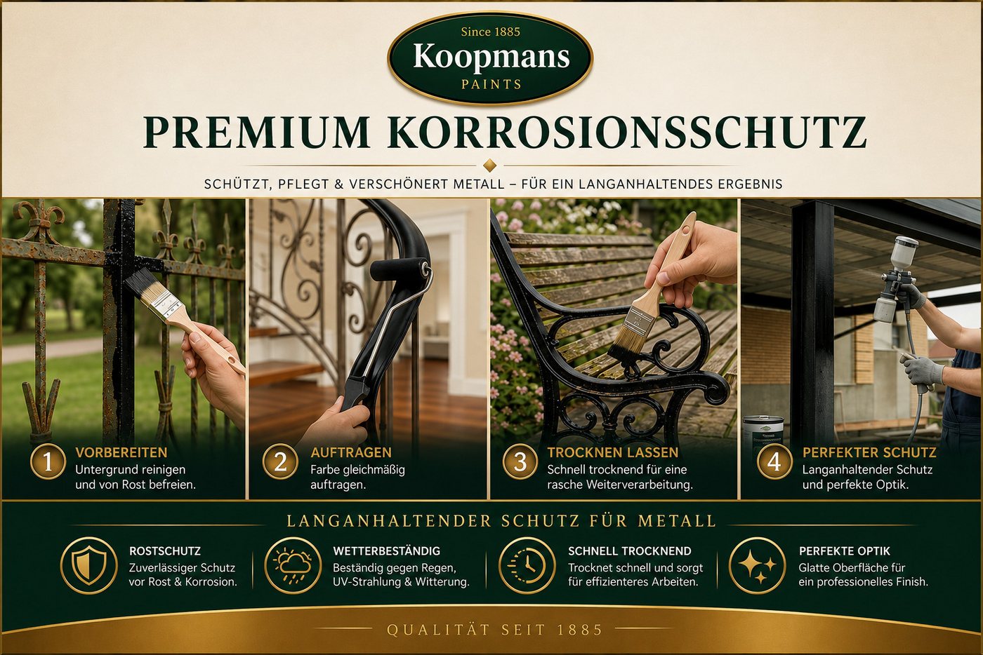 Koopman Metallschutzlack Rostschutzfarbe für Metall, Stahl und Holz Bild 2