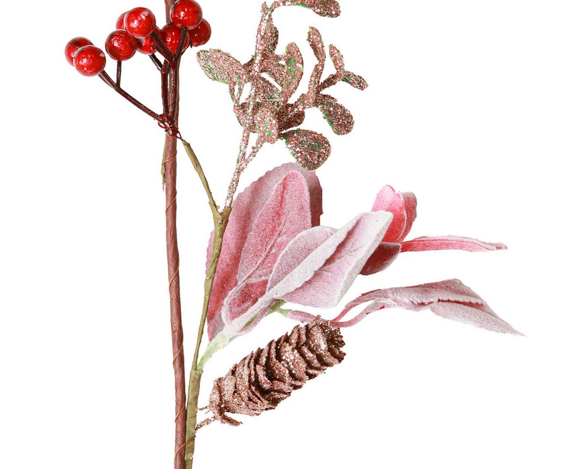 Winterliche Kunstpflanze Weihnachtsgirlande Beeren Zapfen Rot Rosa 130cm Dekoration, Kaemingk, Höhe 2 cm Bild 2