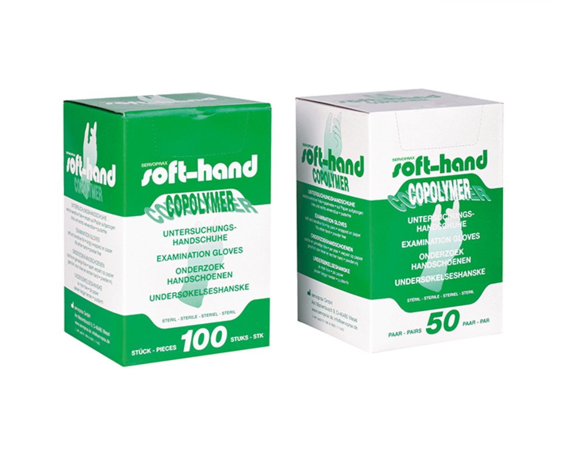 DocMed Einweghandschuhe Soft-Hand Copolymer - steril (Medizinische Einmalhandschuhe, 100-St., Steril verpackte Handschuhe, Für empfindliche Haut) Puder- und latexfrei, Hohe Reißfestigkeit und Flexibilität Bild 2