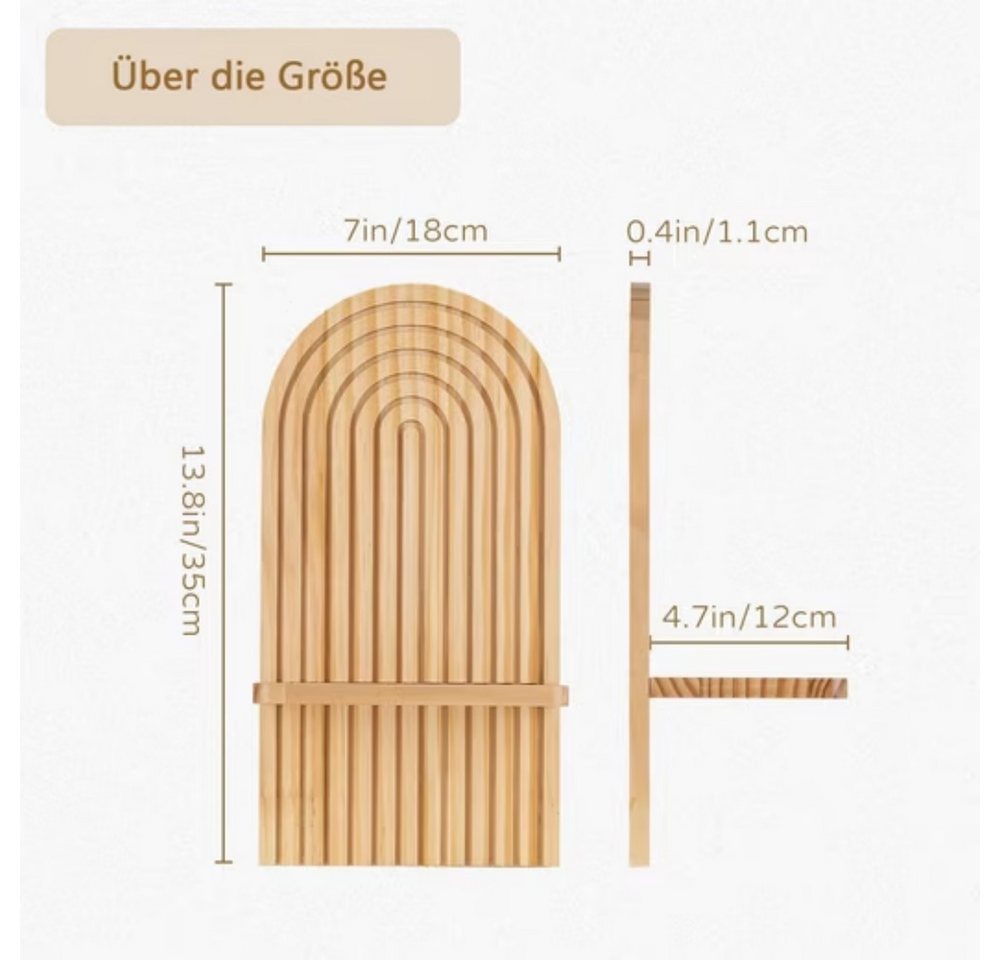 POPOLIC Wandregal 2 Stück Holz Boho Wanddeko Holzregal Wand, Robustes Boho Regal, Holzfarbe 2-tlg., Wall Decoration Elegante Deko für Wohnzimmer Schlafzimmer Kinderzimmer