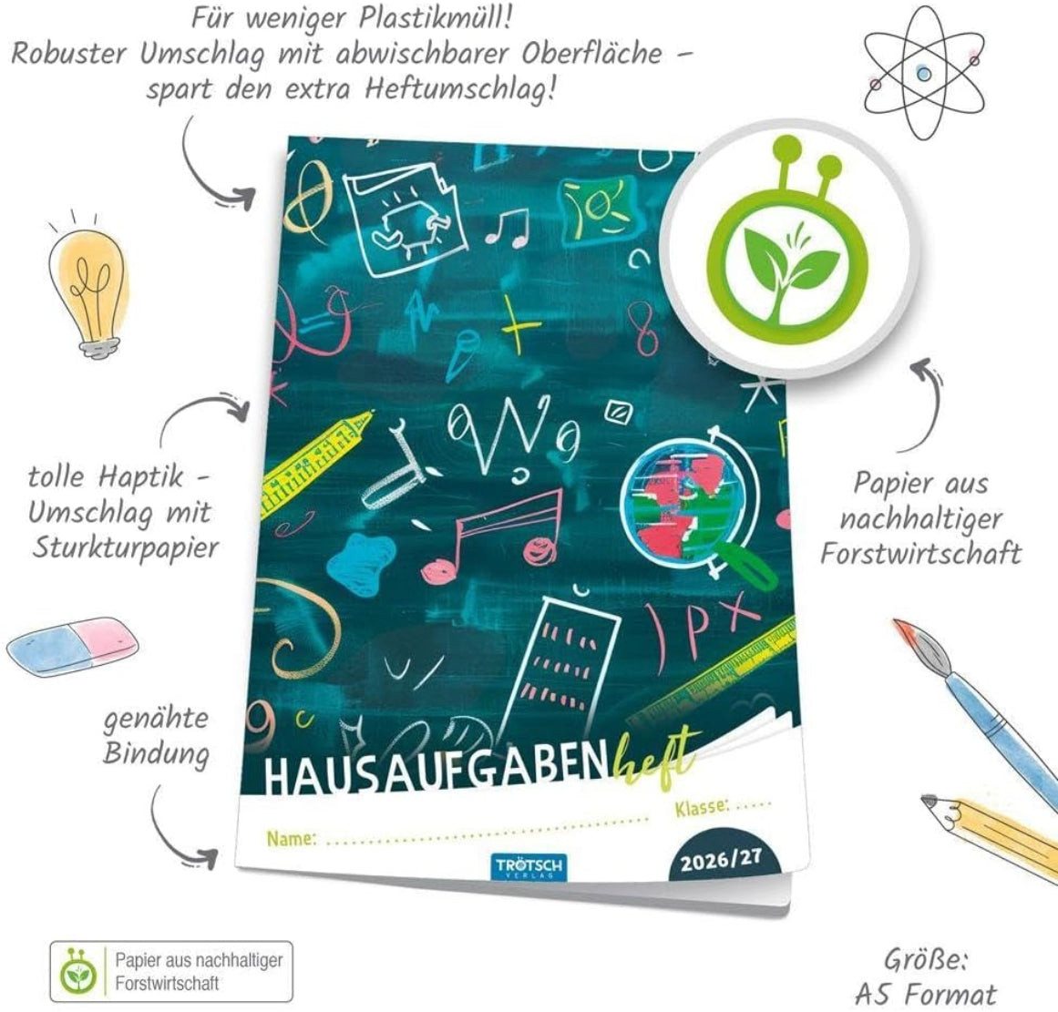 Trötsch Verlag Schulheft TRÖTSCH Hausaufgabenheft Grundschule Tafel 2026/2027 Bild 2
