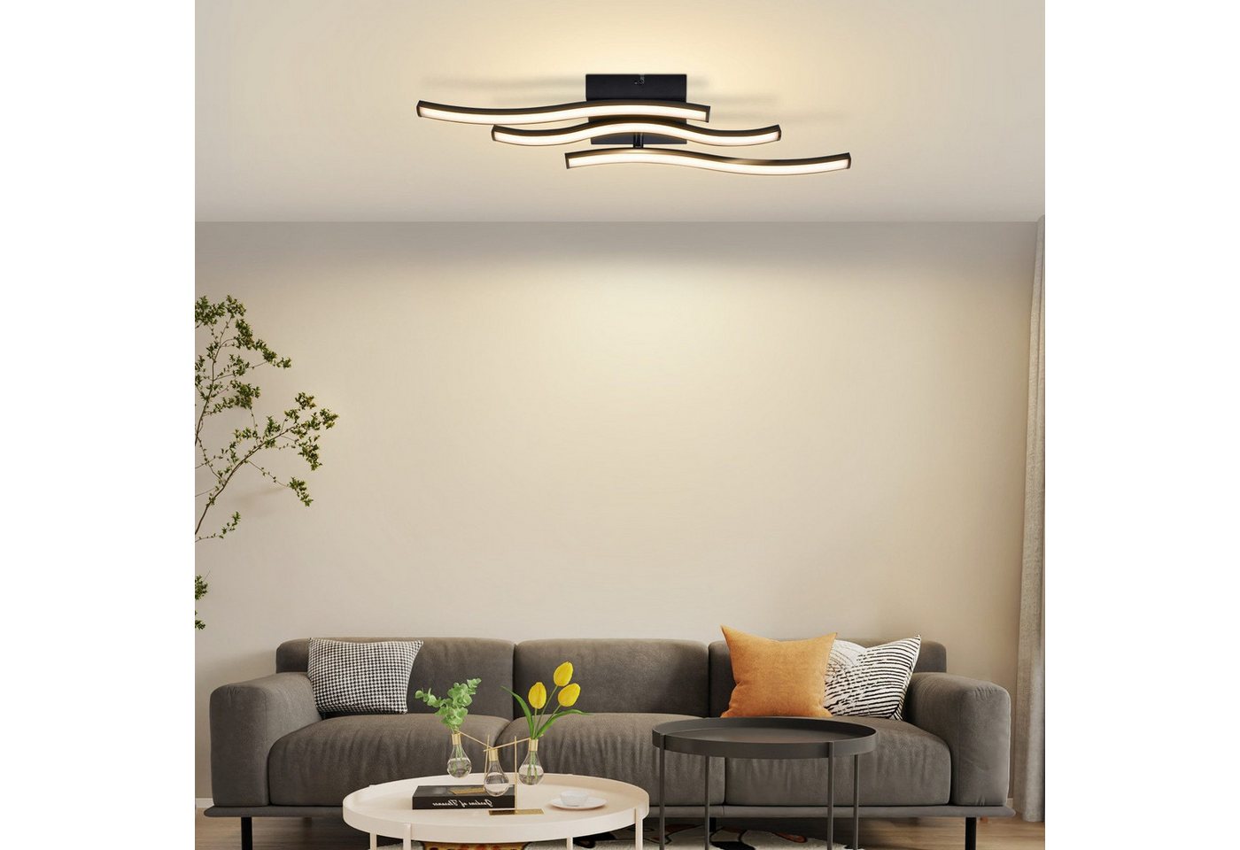 Nettlife LED Deckenleuchte Schwarz 6W Moderne Flurlampe Warmweiß energiesparende Deckenlampe, LED fest integriert, Warmweiß, Schlafzimmerlampe Warmweiß LED Deckenbeleuchtung für Küche Flur Bild 5
