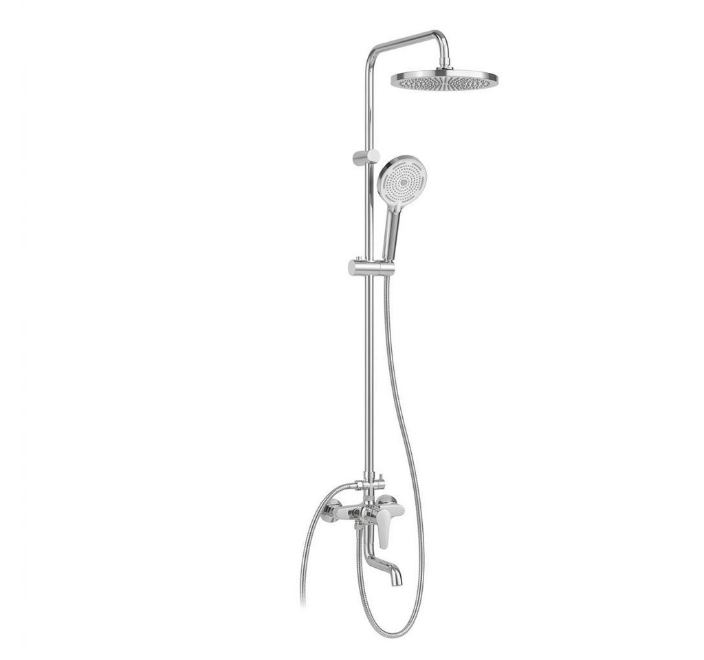 GarveeMore Stangenbrause-Set Modernes Regendusche Duschsystem ohne Armatur – Edelstahl Duschsäule, mit 25 cm Rundkopf, höhenverstellbar – Komplettes Badzubehör Set Bild 3