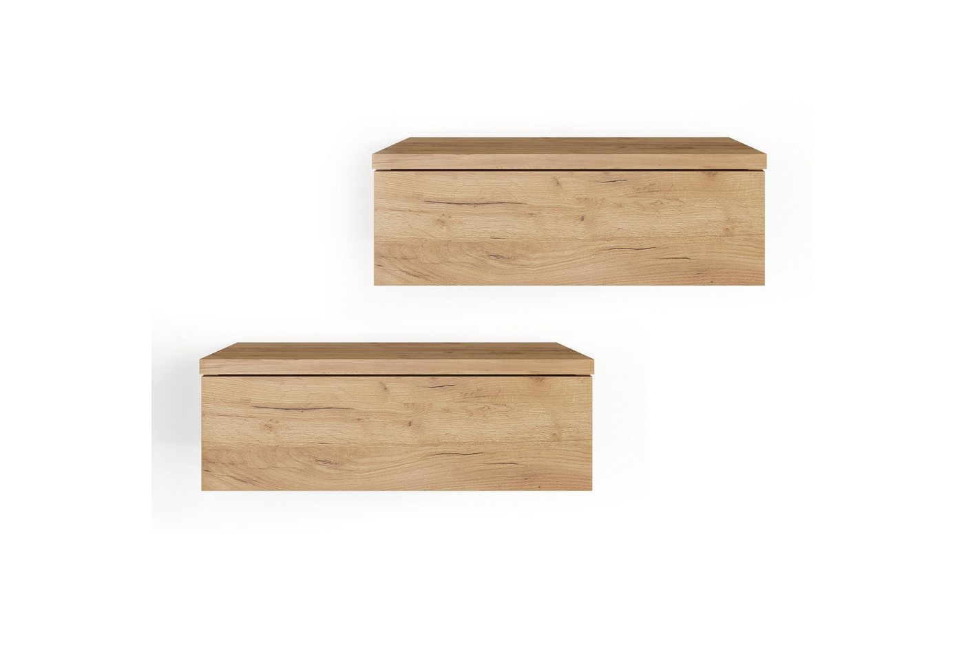 KOMTO Wandregal mit Schublade 2er Set Nachttisch Wandschublade Monaco 2 pcs, Wandschublade Nachtschrank Hängend, Monaco 46 x 30 x 15 cm Bild 4