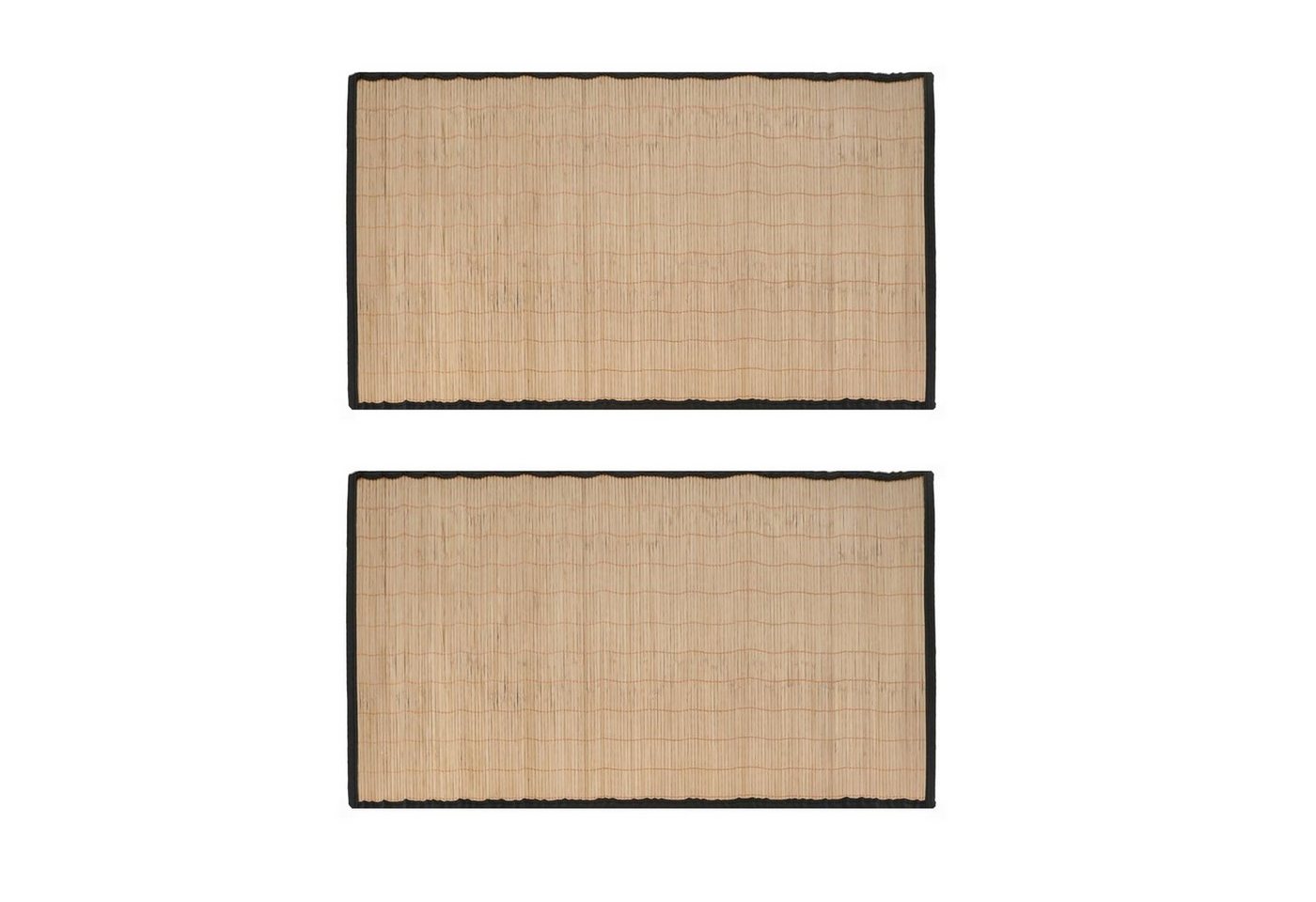 HAC24 Fußmatte 2x Bambusmatte Bad Küche Flur Läufer Vorleger Küchenteppich, Rechteckig, Höhe: 5 mm, Bambus 60 x 90 cm Rutschfest