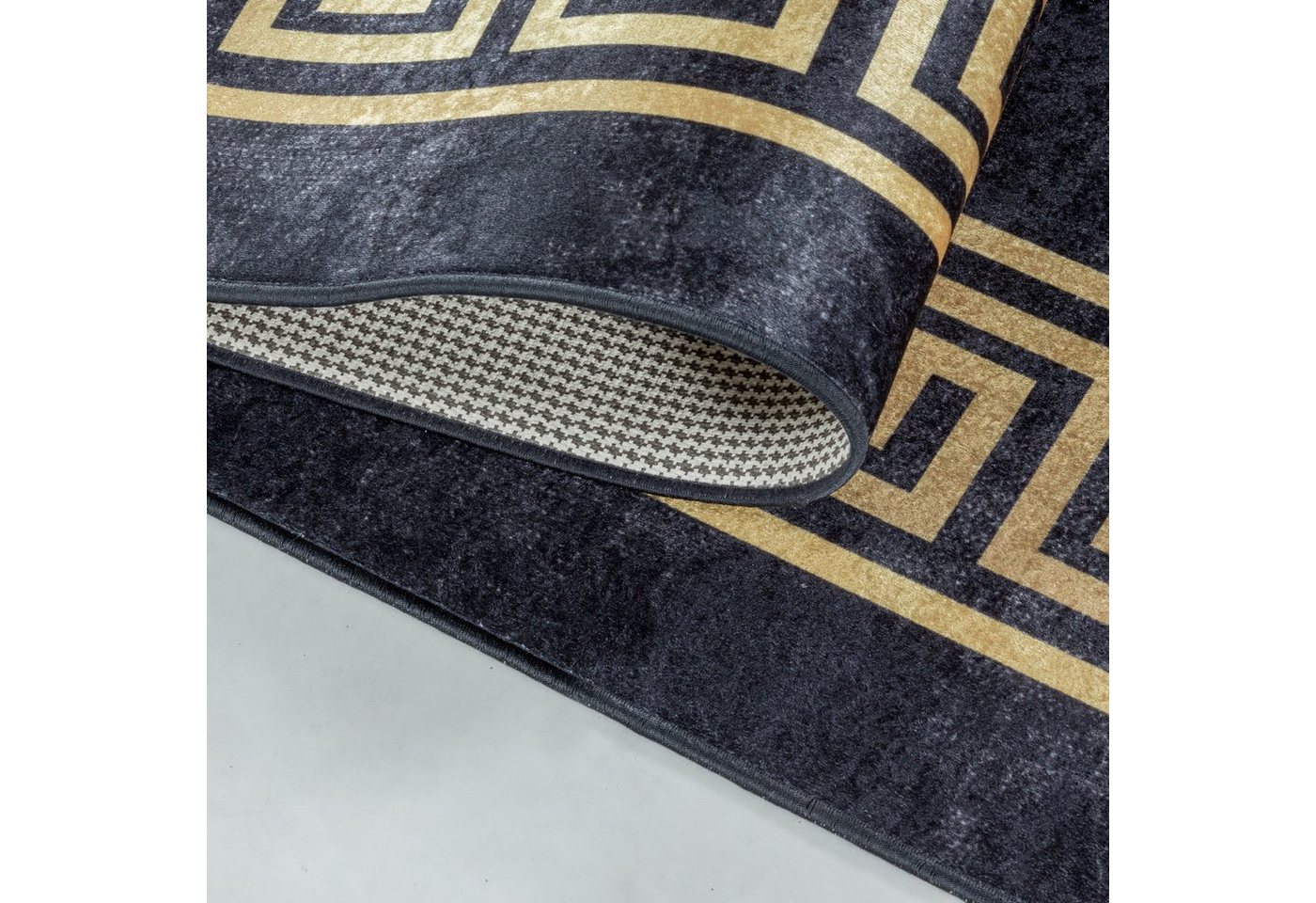 Stilvoll Günstig Teppich Waschbar Wohnzimmer Flur Küche Mäander-Design, Rechteck, Höhe: 7 mm