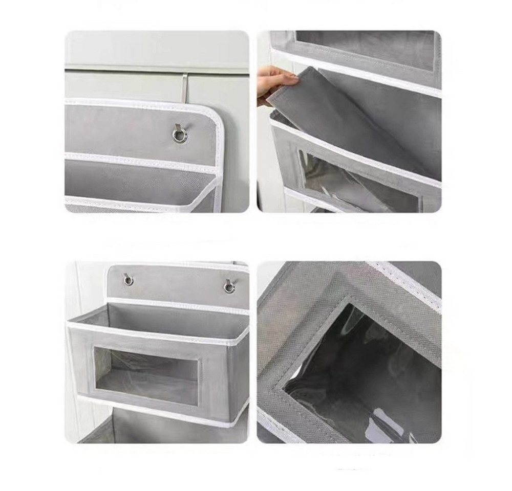 POPOLIC Hängeregal Hängeaufbewahrung Organizer mit 5 Netztaschen,Taschen Organizer, Türhängetasche, Fünflagige Aufbewahrungstasche, Große Kapazität