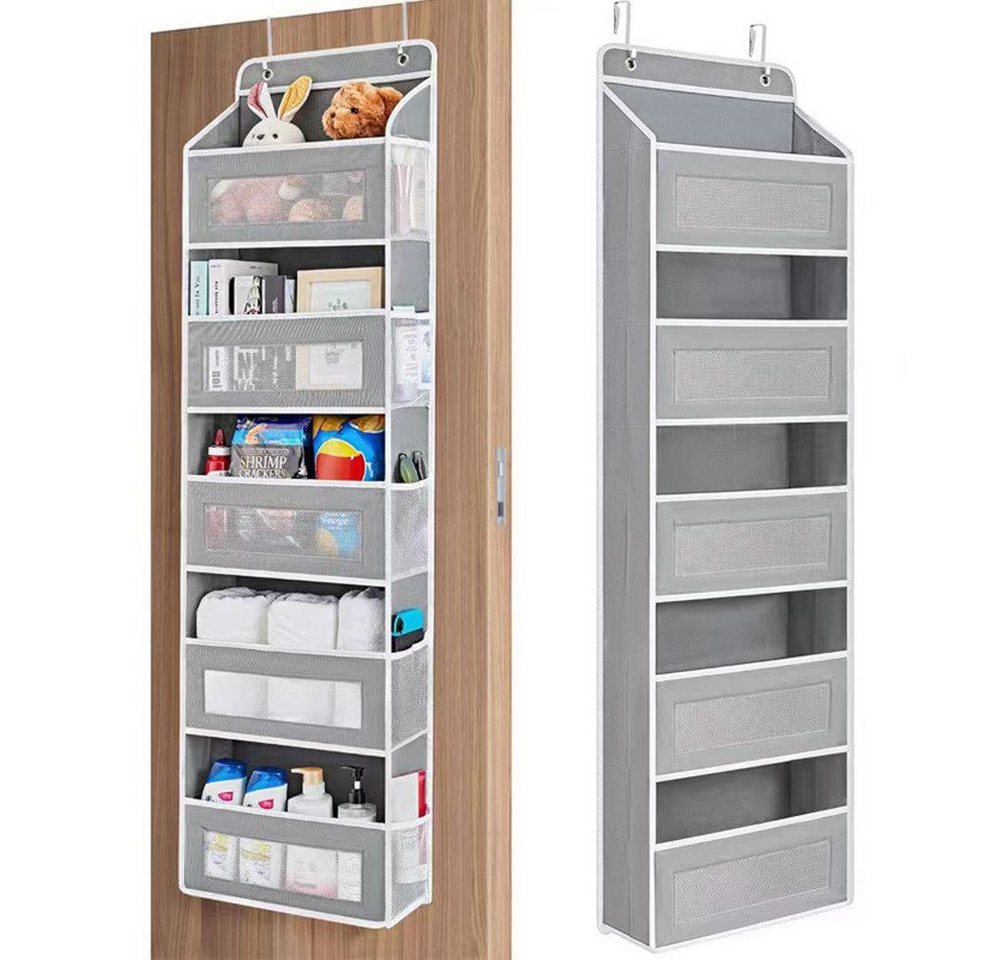 POPOLIC Hängeregal Hängeaufbewahrung Organizer mit 5 Netztaschen,Taschen Organizer, Türhängetasche, Fünflagige Aufbewahrungstasche, Große Kapazität Bild 2