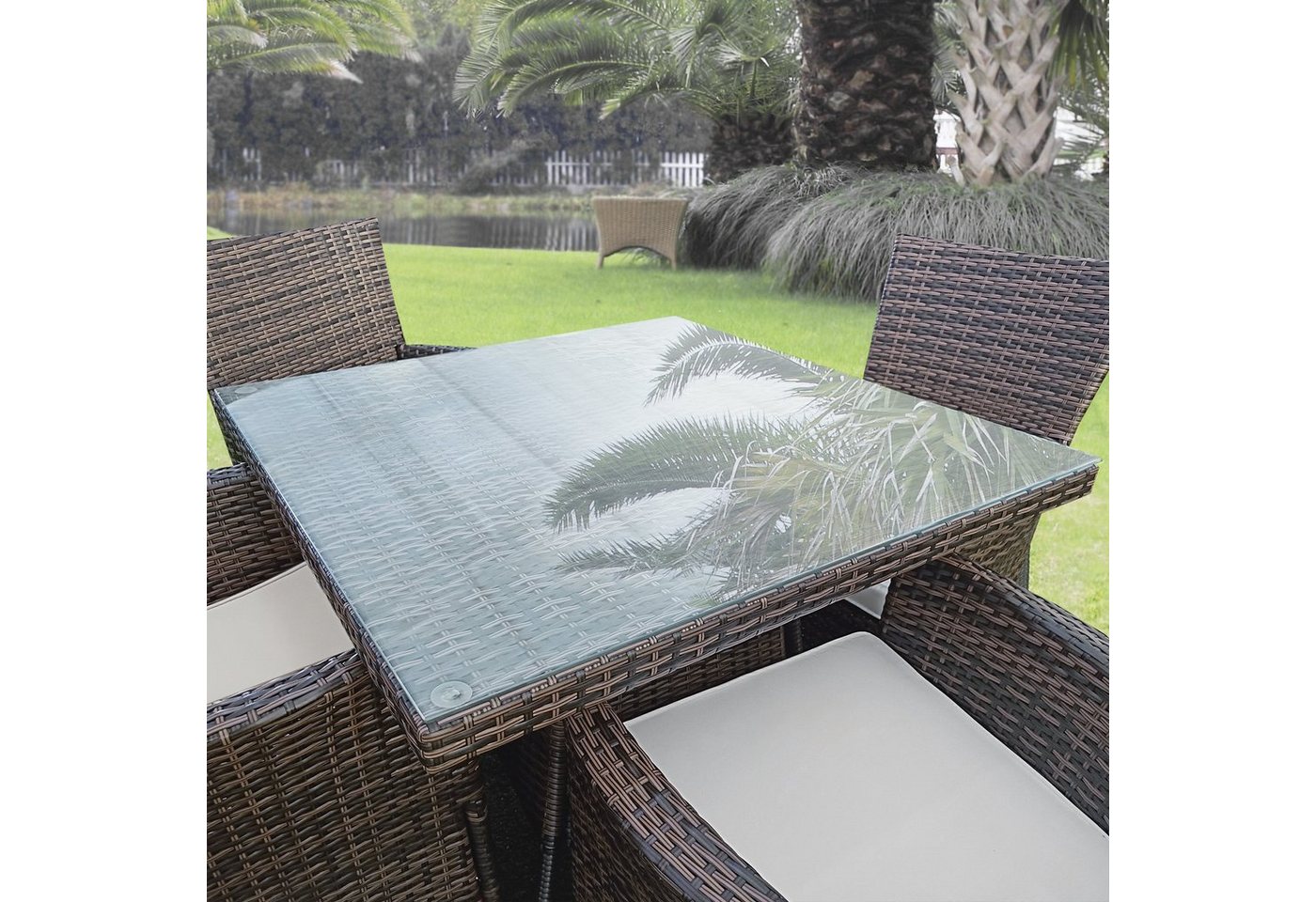 neu.haus Tischplatte, »Glasgow« Glasplatte ESG Sicherheitsglas 8mm 70 x 70 cm Transparent Bild 2