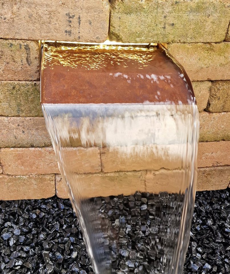 Jürgen Bocker - Gartenambiente Wasserfall Wasserfall 30 cm langer Auslauf Cortenstahl incl. LED Sets, 30,00 cm Breite Bild 3