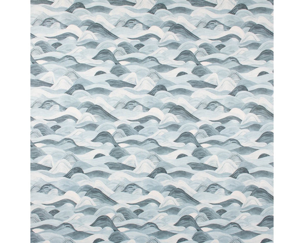 SCHÖNER LEBEN. Tischläufer Wellen blau 40x160cm, handmade Bild 2