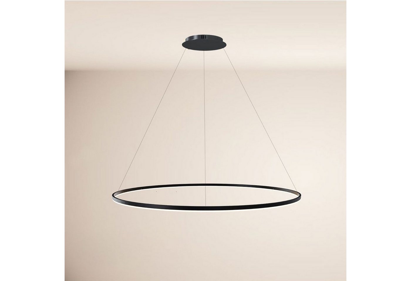 s.luce Pendelleuchte LED Ring Pendelleuchte direkt oder indirekt Ø 150cm Alu-Gebürstet, Warmweiß Bild 2