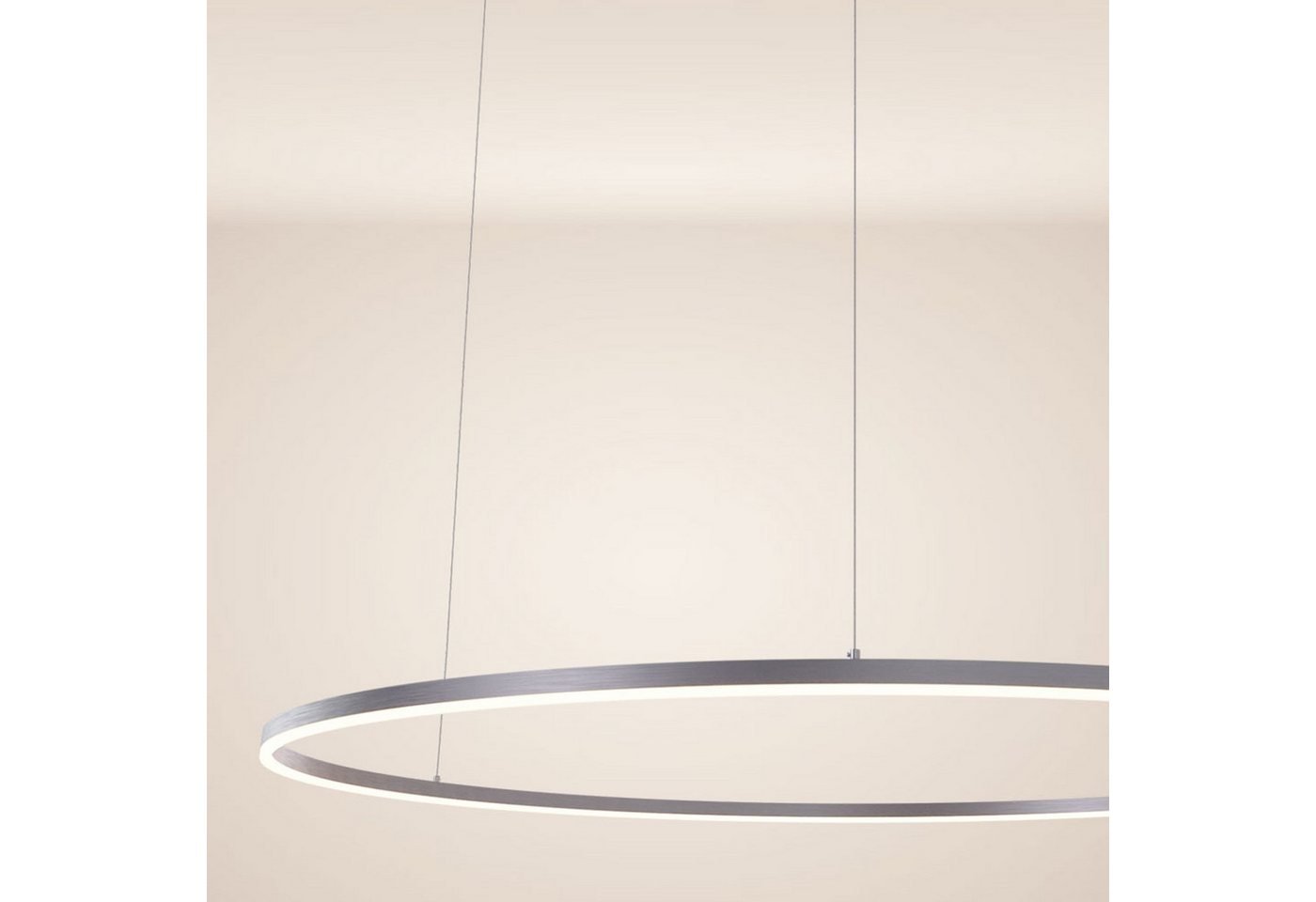 s.luce Pendelleuchte LED Ring Pendelleuchte direkt oder indirekt Ø 150cm Alu-Gebürstet, Warmweiß Bild 3