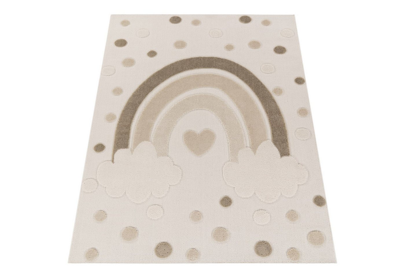 KADIMA DESIGN Kinderteppich Regenbogen Kinderzimmer schmutzabweisend Teppich Kinder, Läufer, Höhe: 21 mm, Florhöhe: 17 mm, 100% Polyester, Läufer, 80x150cm, Sand Bild 3