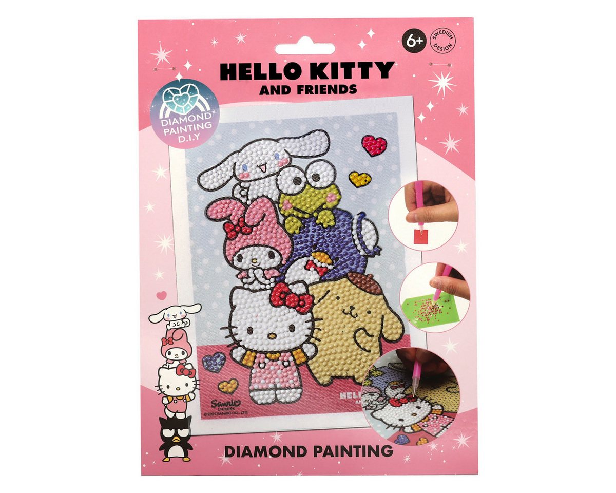 Hello Kitty Malen nach Zahlen DIY Diamond Painting Bastelset Unisex Kinder (1857-St), Diamantenbild, Diamantmalerei, Diamond Painting, Malset, Kreativset