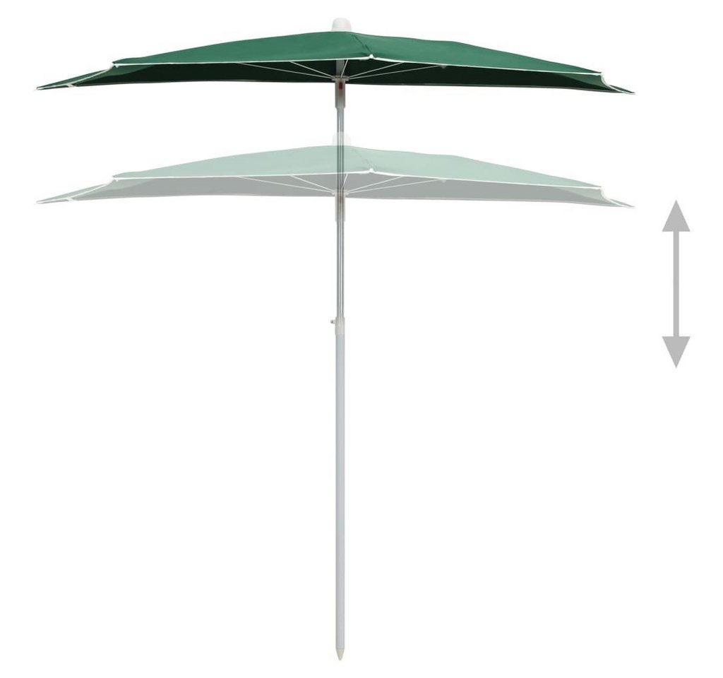 furnicato Sonnenschirm Halb-mit Mast 180x90 cm Grün, LxB: 90x180 cm Bild 4