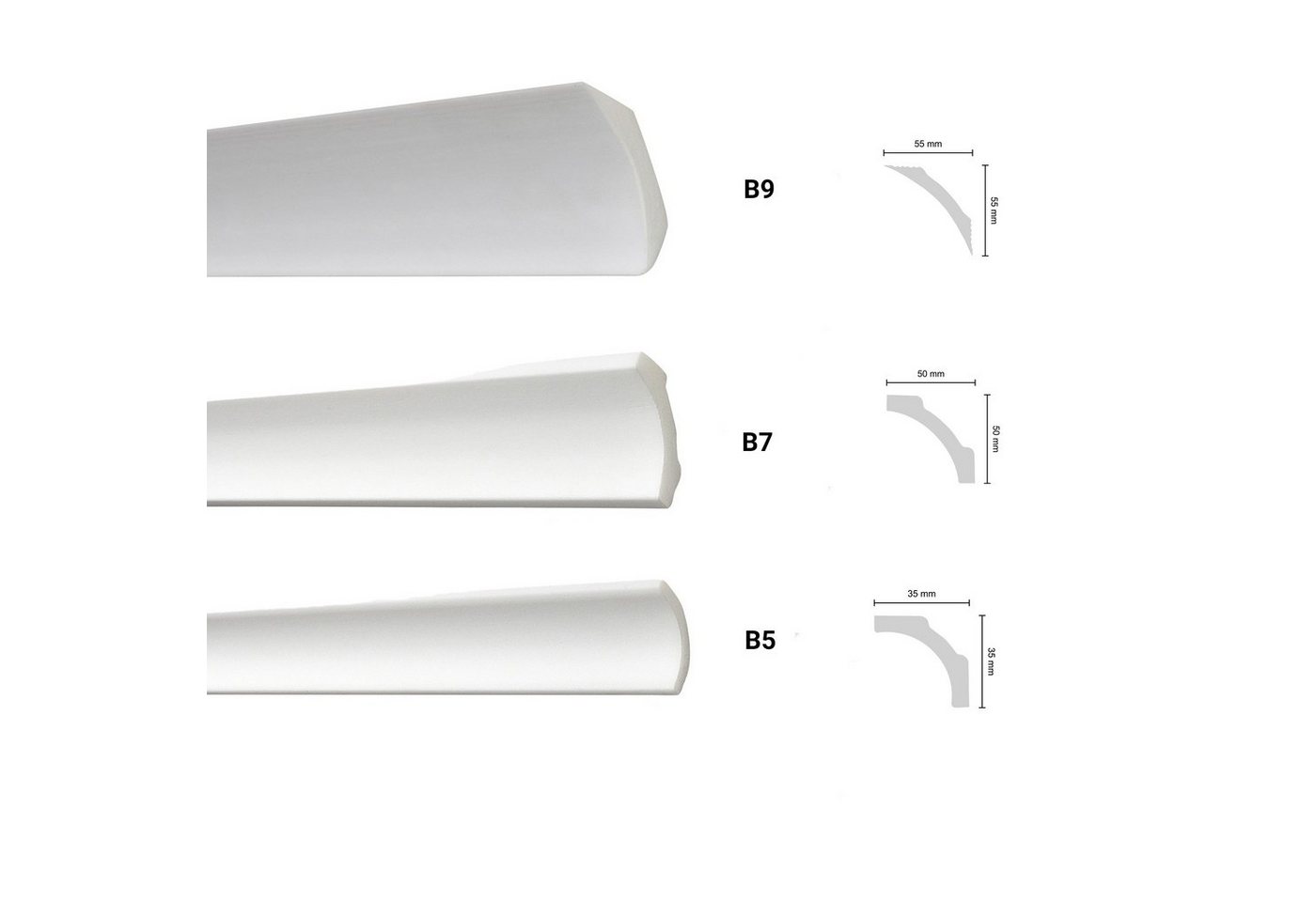 Decosa Zierleiste Deckenleisten Set S50 (Sophie) moderne Styroporleiste -15 Stück, Kleben, Polystyrol (Styropor), 1-St. Bild 2