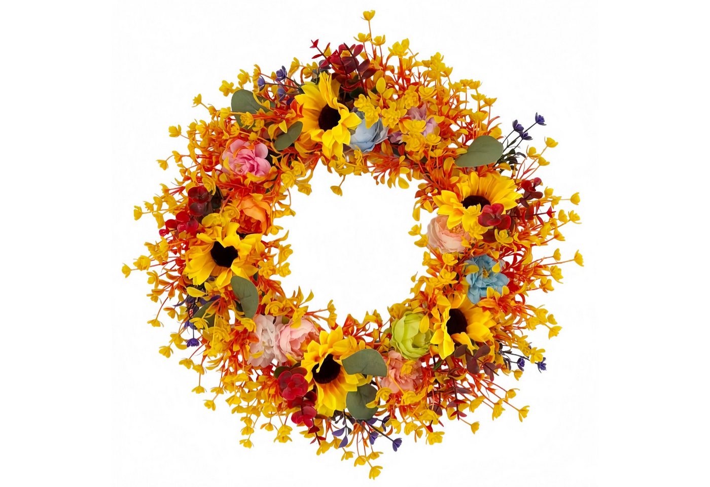 Diwzbyn Dekokranz Herbst-Dekokranz, Sonnenblumenkranz für den Herbst, geeignet für Thanksgiving, Halloween und die Erntezeit-Dekoration Bild 4