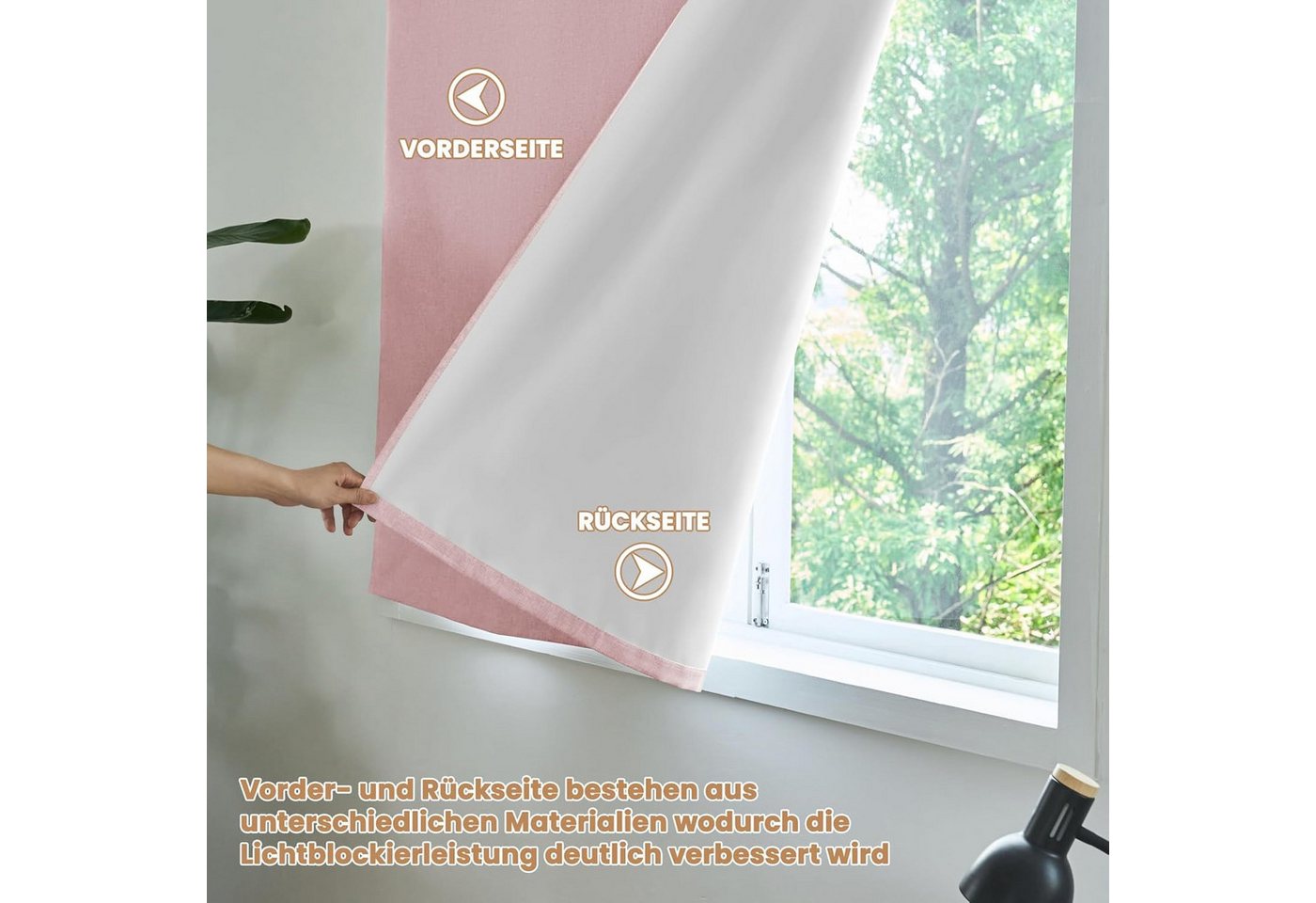 Verdunklungsrollo Selbstklebende,100% Lichtundurchlässig, Ohne Stange, Bohrfrei, Diwzbyn Bild 5
